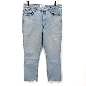 Agolde High-Rise Light Wash Straight Jeans